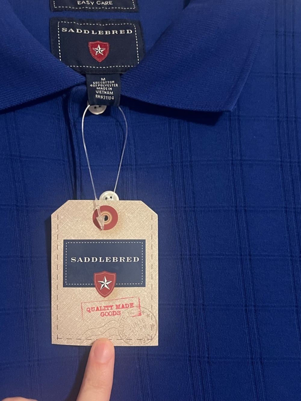 Saddlebred Men's Long-Sleeve Polo - Royal Blue